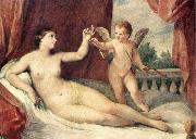 RENI, Guido Reclining Venus with Cupid oil on canvas
